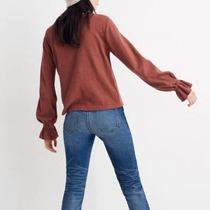MADEWELL Texture & Thread Ruffle Cuff Top Size XS